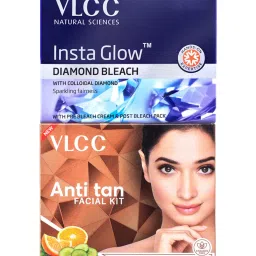 VLCC Anti Tan Facial Kit & Insta Glow Diamond Bleach Combo image 1