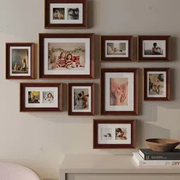 Art Street Warmth Brown Wood Photo Frame - Set of 10 image 1