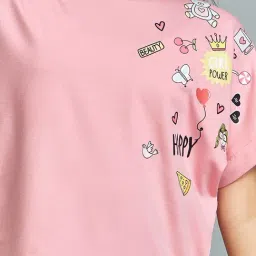 Peppermint Girls Pink Cotton Straight Fit Party Tops-picture-37