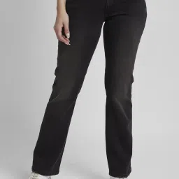 Spykar Black Bootcut Fit High Rise Jeans image 1