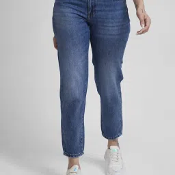 Spykar Blue Cotton Relaxed Fit Mid Rise Jeans image 1
