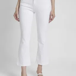 Spykar White Bootcut Fit High Rise Jeans image 1
