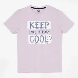 Fame Forever by Lifestyle Kids Lilac Cotton Printed T-Shirt image 1
