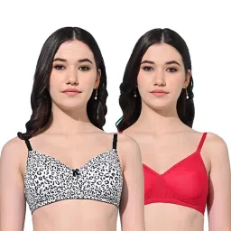 FIMS Black & Pink Printed Bras - Pack Of 2 image 1