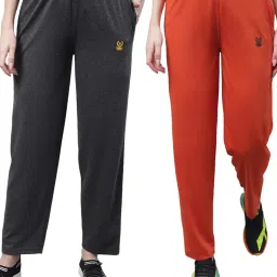 Vimal Jonney Grey & Orange Cotton Track Pants - Pack Of 2 image 1