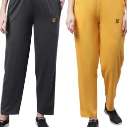 Vimal Jonney Grey & Yellow Cotton Track Pants - Pack Of 2 image 1