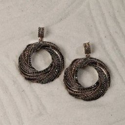 Sohi women's golden gleam drop earrings antique gold-picture-26