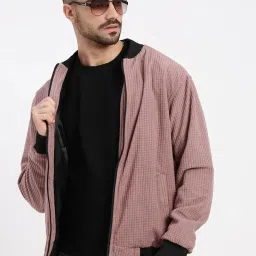 showoffff SHOWOFF Mauve Acrylic Slim Fit  Jacket image 1