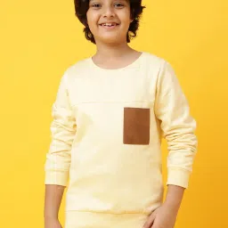 Tales & Stories Kids Cream Solid Sweatshirt image 1