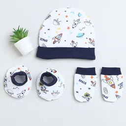 BUMZEE Infants Printed Cotton Beanie With Booties & Mittens-image-83