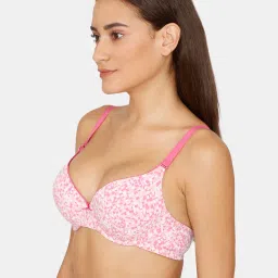 Zivame Pink Under-wired Padded T-Shirt Bra image 3