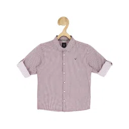 Allen Solly Junior Maroon Printed Full Sleeves Shirt image 1