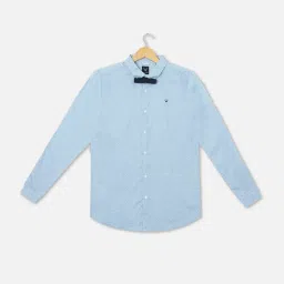 Allen Solly Junior Blue Checks Full Sleeves Shirt with Bow with Bow image 1