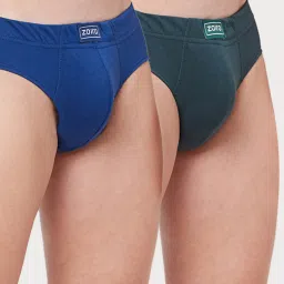 Zoiro Grass Gables & Dark Blue Cotton Regular Fit Briefs - Pack Of 2 image 1