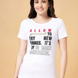 Honey by Pantaloons White Cotton Graphic Print T-Shirt image 1