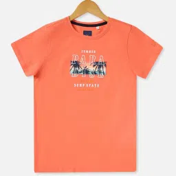 Allen Solly Junior Orange Printed T-Shirt image 1