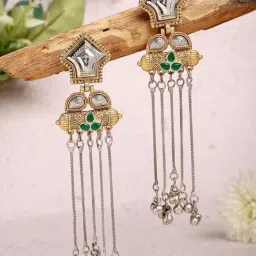 Karatcart Gold-Tone Plated Green Earrings for Women-picture-37