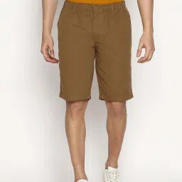 Van Heusen Athleisure Regular Fit Soft Touch Functional Pockets Shorts - Khaki image 1