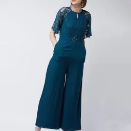 Miss Chase Teal Lace Jumpsuit image 1
