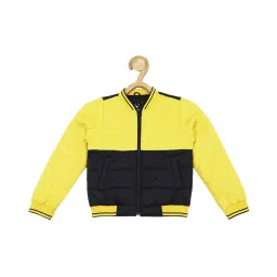 Allen Solly Junior Yellow & Navy Color Block Full Sleeves Jacket image 1