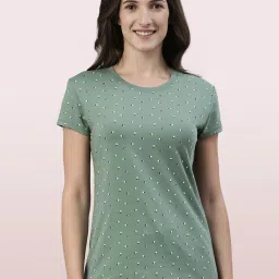 Enamor Green Printed T-Shirt image 1