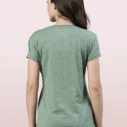 Enamor Green Printed T-Shirt image 3
