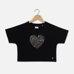 Allen Solly Junior Black Embellished T-Shirt image 1