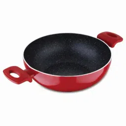 Bergner Bellini Plus Red Pressed Aluminium Kadai with Lid (28 cm, 4500 ml) - Set of 1 image 2
