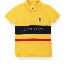 U.S. Polo Assn. Kids Yellow Striped Polo T-Shirt image 1