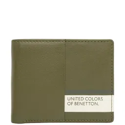 United Colors of Benetton Jecna Olive Casual Leather Bi-Fold Wallet for Men image 1