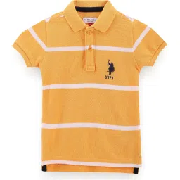 U.S. Polo Assn. Kids Yellow Striped Polo T-Shirt image 1