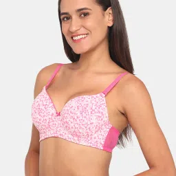 Zivame Pink Under-wired Padded T-Shirt Bra image 3