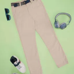 Pantaloons Junior Boys Wood Ash Cotton Solid Trousers & Pants image 1