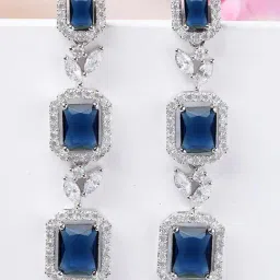 Karatcart Silver Blue Earrings for Women-picture-17