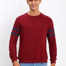 Allen Solly Maroon Cotton Regular Fit Printed Sweatshirt image 1
