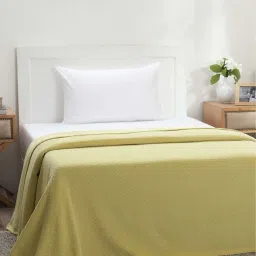 Maspar Colorart Blaize Acid Yellow Cotton 200 TC 256 GSM Single Bed Cover image 1