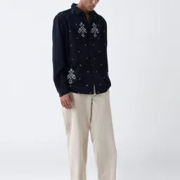 ETA by Westside Black Embroidered Relaxed-Fit Cotton Shirt image 3