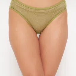 Clovia Green Lace Regular Fit Solid Panties image 1