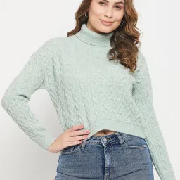 Madame Mint Acrylic Self Design Sweater image 1