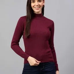 Cantabil Maroon Regular Fit Sweater image 1