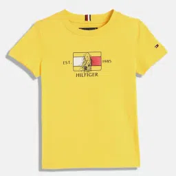 TOMMY HILFIGER Boys Yellow Cotton Applique T-Shirt-picture-29