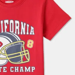 R&B Boys Red Cotton Graphic Print T-Shirt image 3