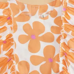 Pantaloons Junior Peach & White Floral Print Top image 2