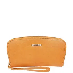 Metro Yellow Solid Zip Around Wallet For Women image 1