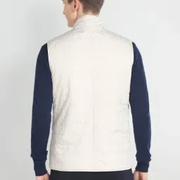 Arrow Sport Beige & Navy Regular Fit Quilted Jacket image 2