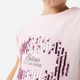 Juniors by Babyshop Girls Typography Printed Pure Cotton Pockets T-shirt image 4