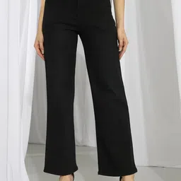 Kotty Women Black Jean Straight Fit High-Rise Stretchable Jeans-picture-22