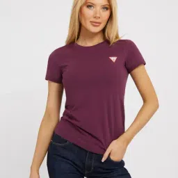 Guess Purple Solid Short sleeve T-Shirt-picture-16