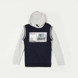 Fame Forever by Lifestyle Kids Navy & White Cotton Printed Full Sleeves Sweatshirt-picture-19