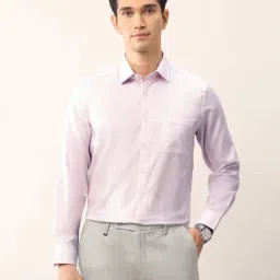 Arrow Pink Cotton Regular Fit Striped Shirt-image-26